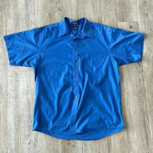 Mens Puritan Blue Button Up Shirt - 17 1/2